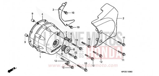 PANNEAU CARTER-MOTEUR G. XL125V4 de 2004